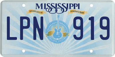 MS license plate LPN919
