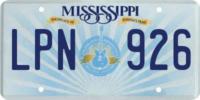 MS license plate LPN926