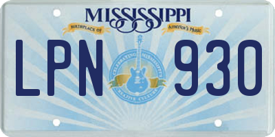 MS license plate LPN930