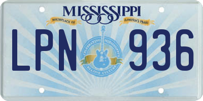 MS license plate LPN936