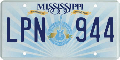 MS license plate LPN944