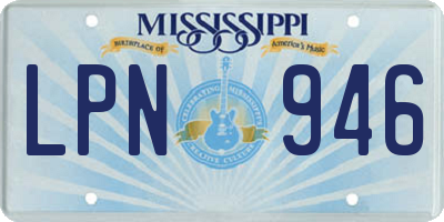 MS license plate LPN946