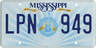 MS license plate LPN949