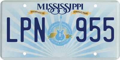MS license plate LPN955