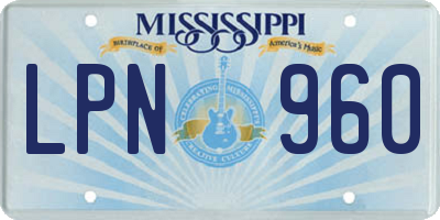 MS license plate LPN960