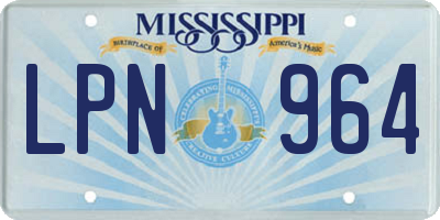 MS license plate LPN964