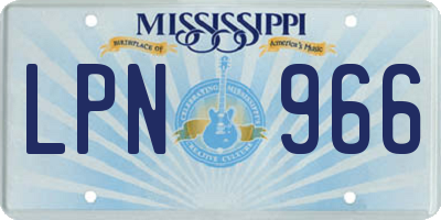 MS license plate LPN966