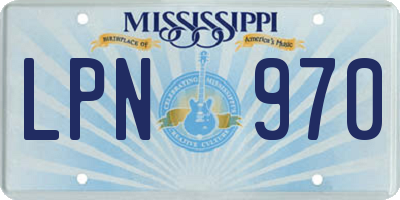 MS license plate LPN970