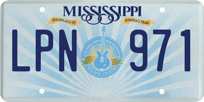 MS license plate LPN971