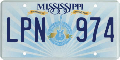 MS license plate LPN974