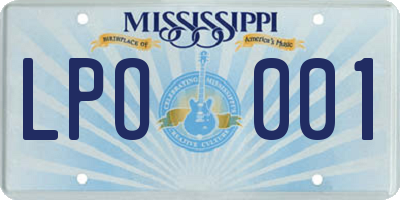 MS license plate LPO001