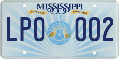 MS license plate LPO002
