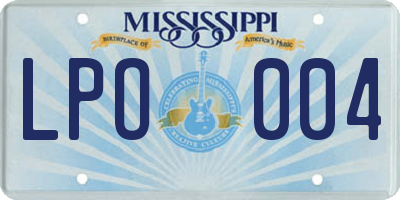 MS license plate LPO004