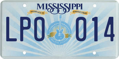 MS license plate LPO014