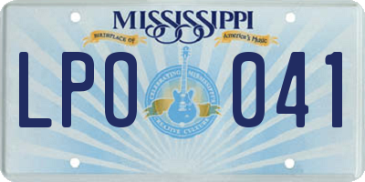 MS license plate LPO041