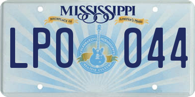 MS license plate LPO044