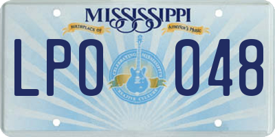 MS license plate LPO048