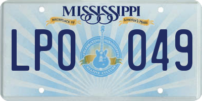 MS license plate LPO049