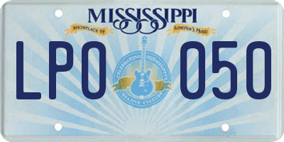 MS license plate LPO050