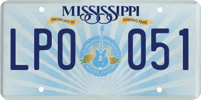 MS license plate LPO051