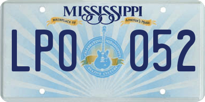 MS license plate LPO052