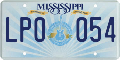 MS license plate LPO054