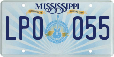 MS license plate LPO055