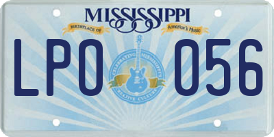 MS license plate LPO056