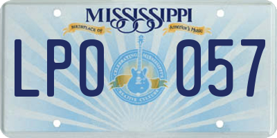 MS license plate LPO057
