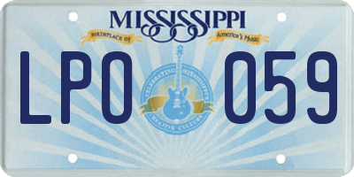 MS license plate LPO059