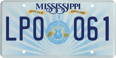 MS license plate LPO061