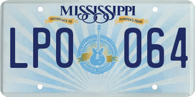 MS license plate LPO064