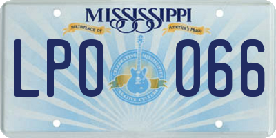 MS license plate LPO066
