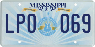 MS license plate LPO069