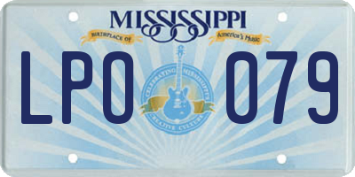 MS license plate LPO079