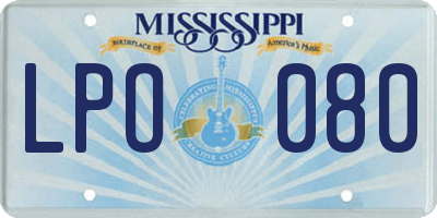 MS license plate LPO080