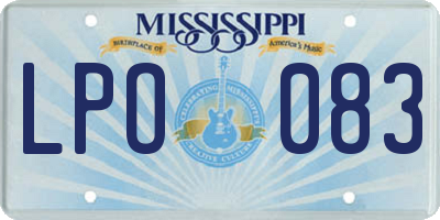 MS license plate LPO083