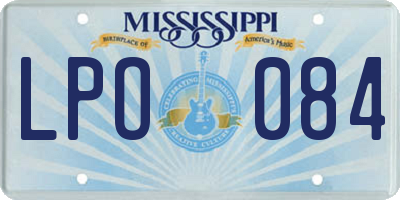 MS license plate LPO084