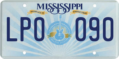 MS license plate LPO090