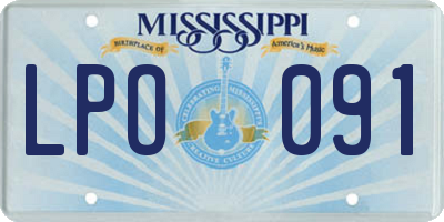 MS license plate LPO091