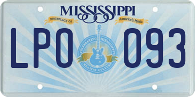 MS license plate LPO093
