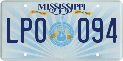MS license plate LPO094