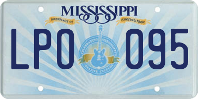MS license plate LPO095