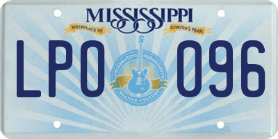 MS license plate LPO096