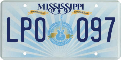 MS license plate LPO097