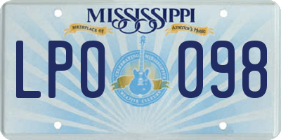 MS license plate LPO098