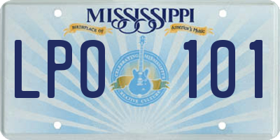 MS license plate LPO101