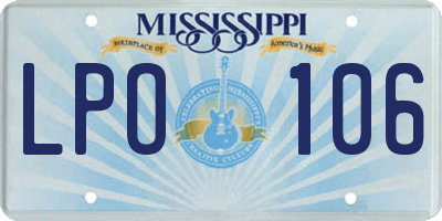 MS license plate LPO106