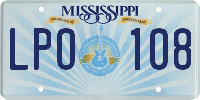 MS license plate LPO108