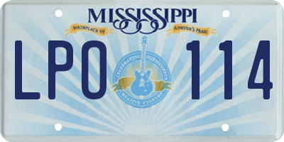 MS license plate LPO114